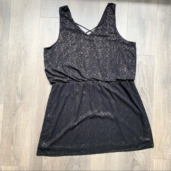 Signature Reitmans Dress Speckled Sleeveless Criss Cross Black Size 2x - Picture 16 of 16